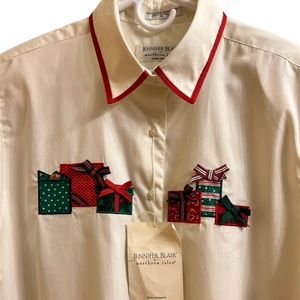 Vintage Holiday button up long sleeve shirt NWT | L/XL